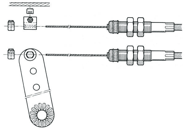 GC55 Mechanical Cruise Control Unit installation example diagrams showing setup for various vehicle types